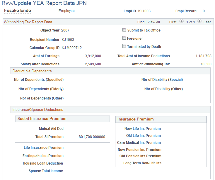 Rvw/Update YEA Report Data JPN page (1 of 2)