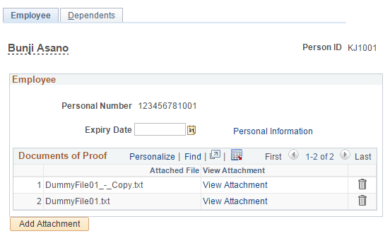 Personal Number JPN Page