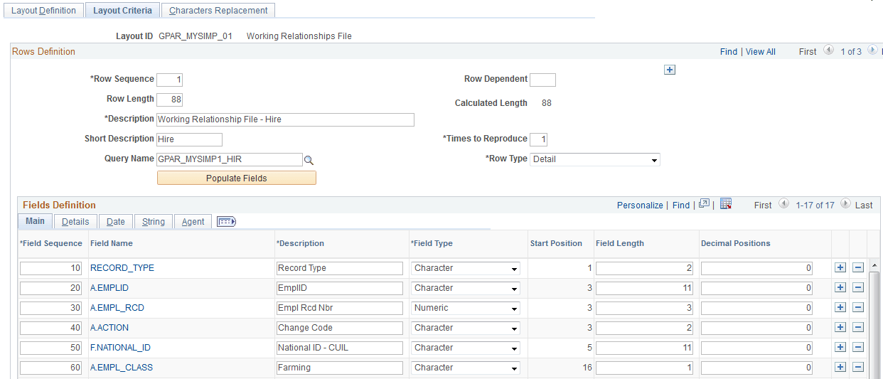 Layout Criteria page