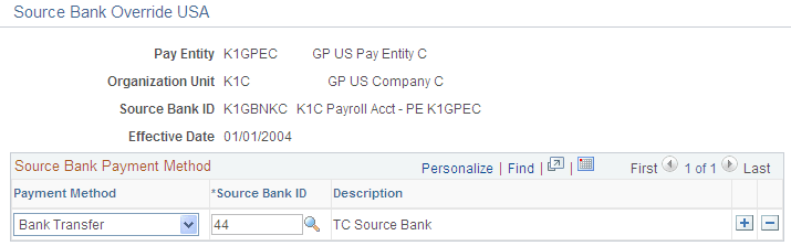 Source Bank Override USA page