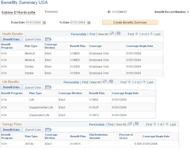 Benefits Summary USA page