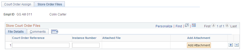 Store Order Files page