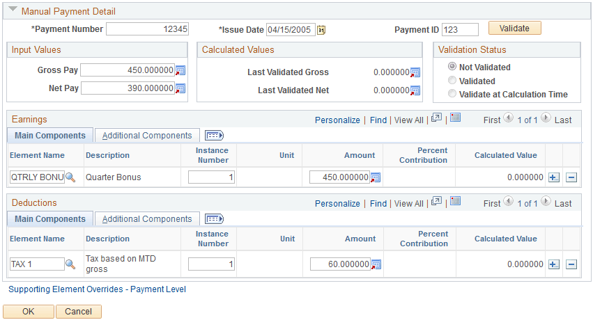 Manual Payment Detail page (2 of 2)