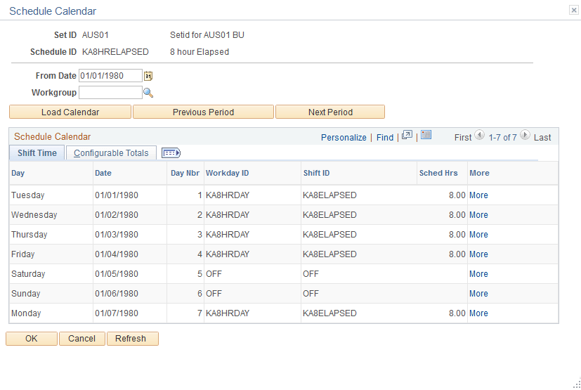 Schedule Calendar page