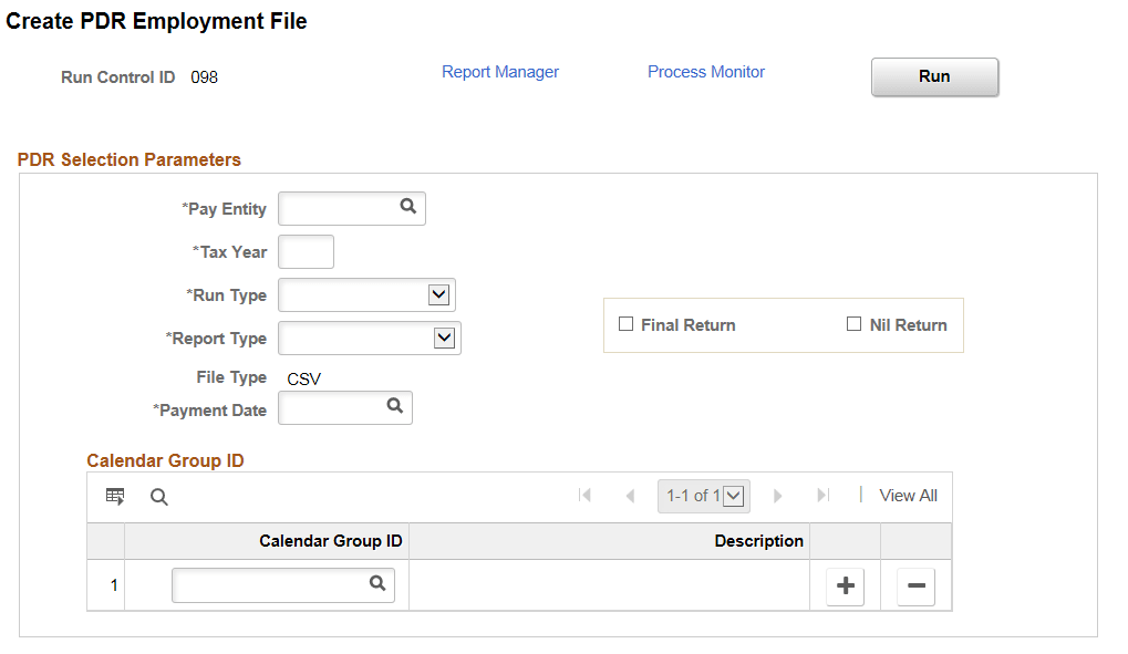 Create PDR Employment File Page