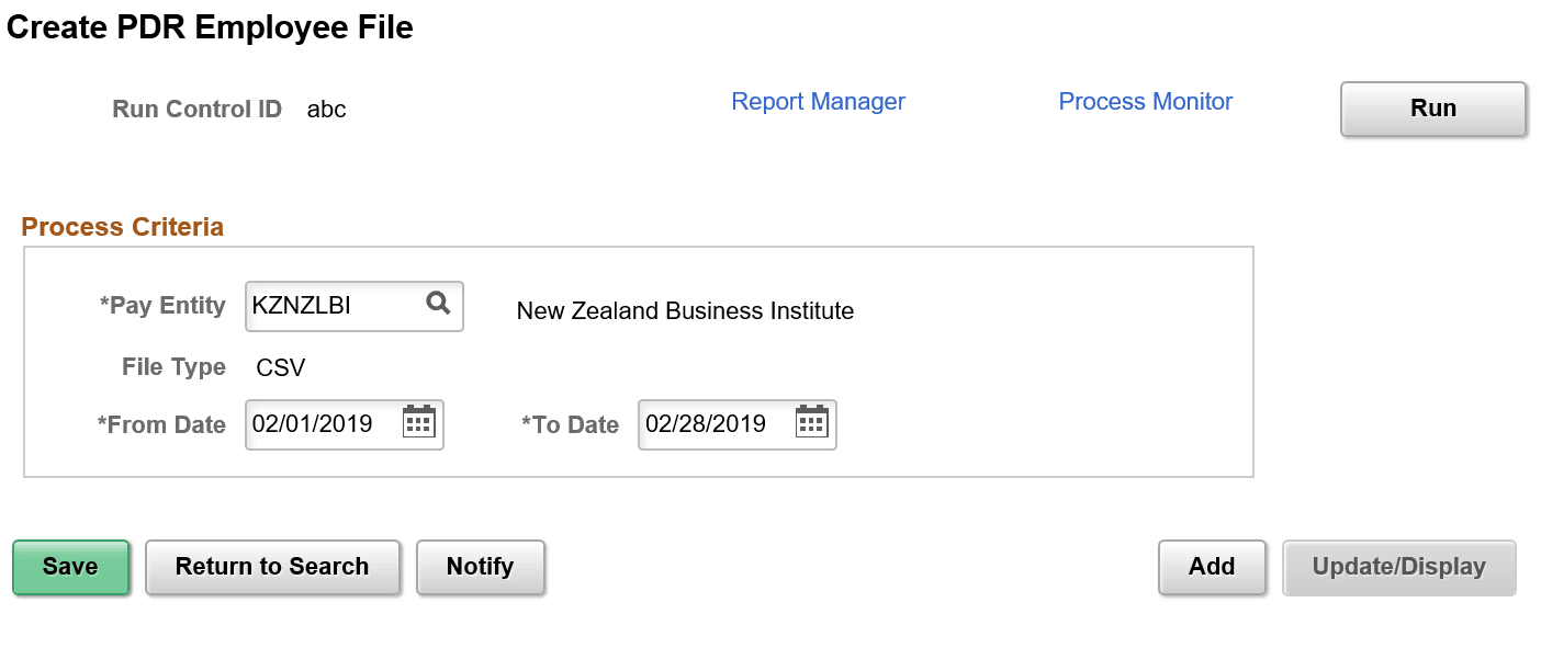 Create PDR Employee File Page