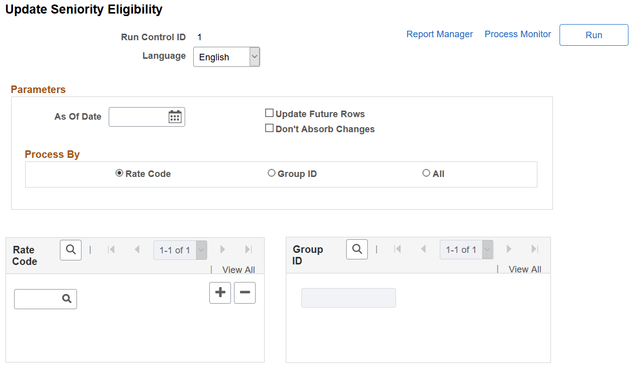 Update Seniority Eligibility page