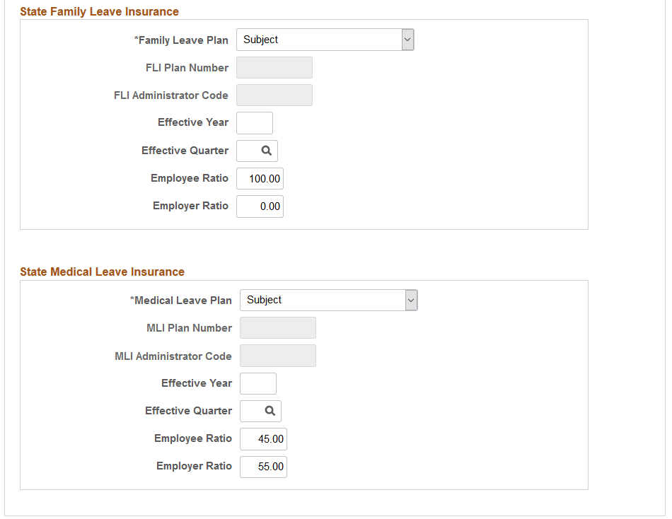Company State Tax Table - VDI/FLI page (2 of 2)