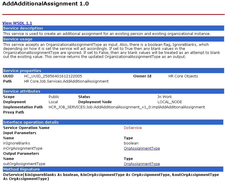 Viewing service details