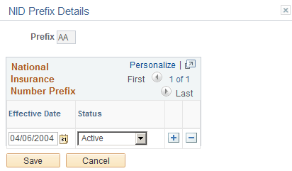 NID Prefix Details page