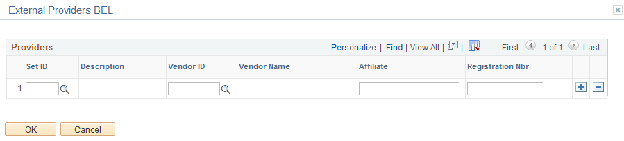 External Providers BEL page