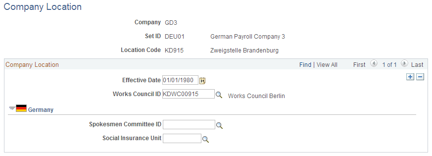 Company Location page