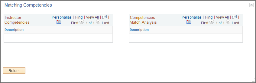 Matching Competencies page