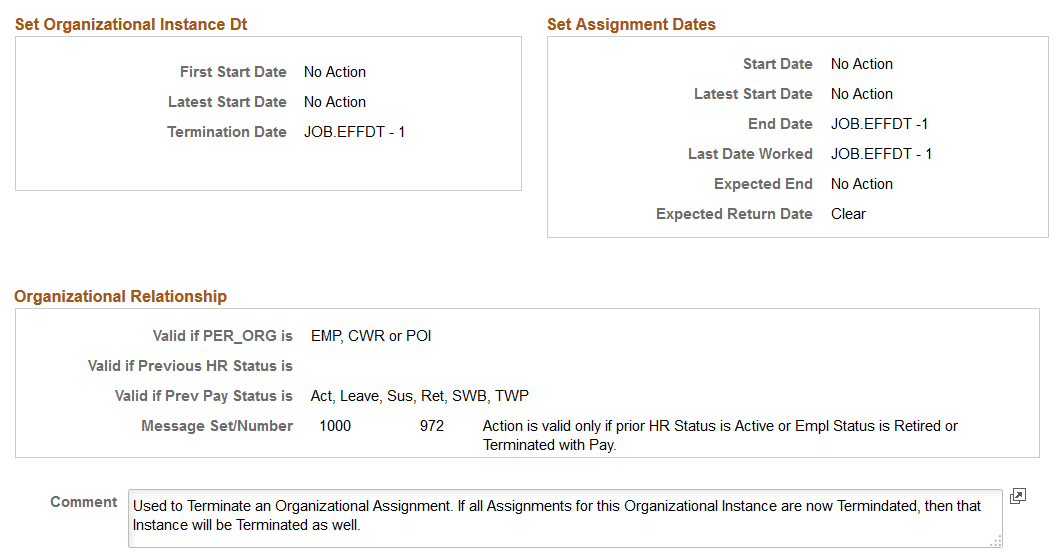 Actions page (2 of 2)