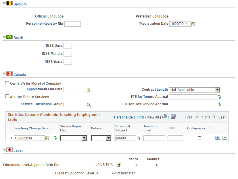 Employment Information page (3 of 4)