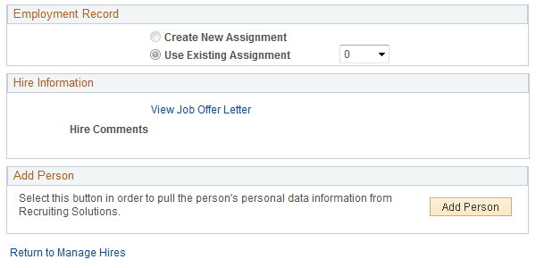 Manage Hires Detail page (2 of 2)