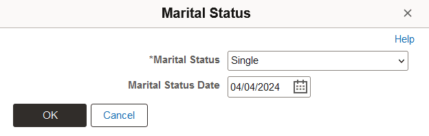 Marital Status page