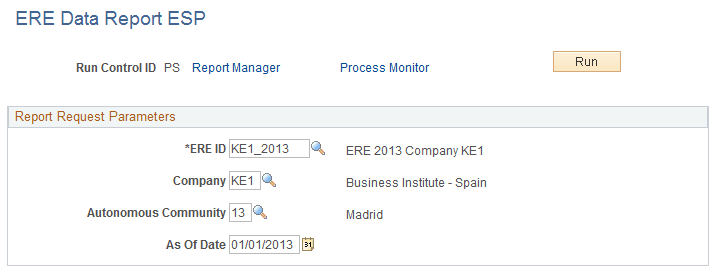 ERE Data Report ESP page