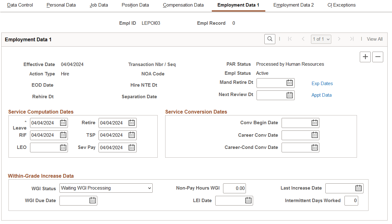 Employment Data 1 page