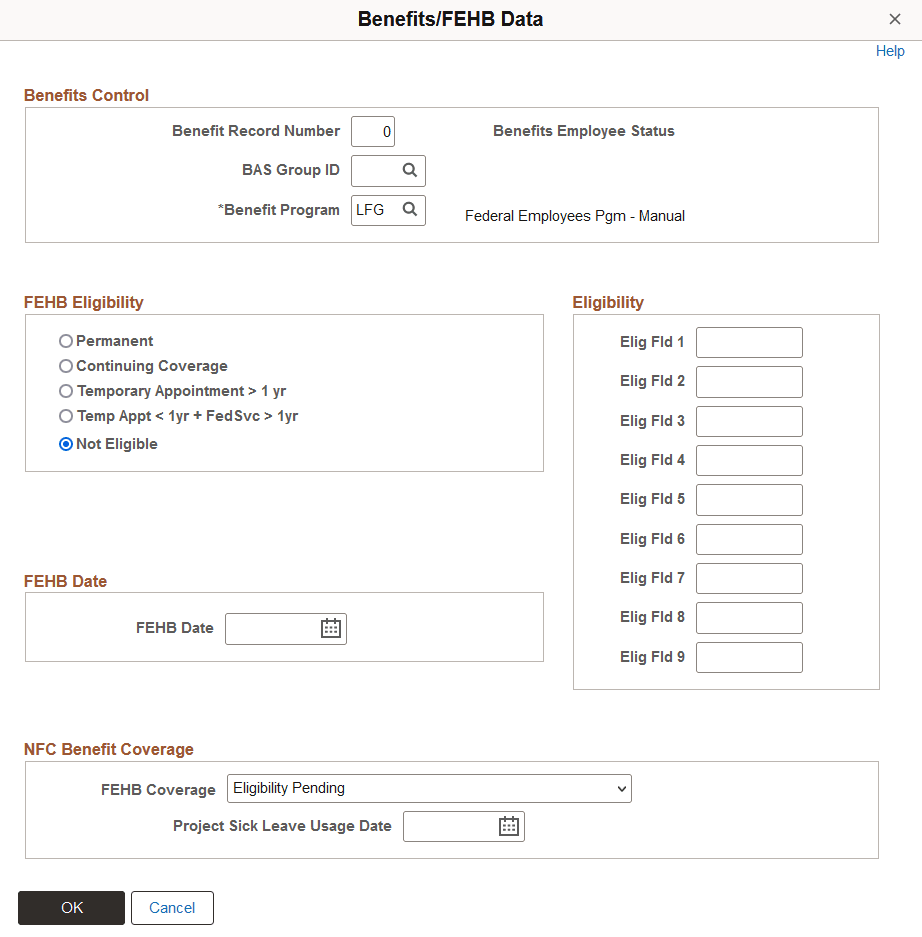 Benefits/FEHB Data page