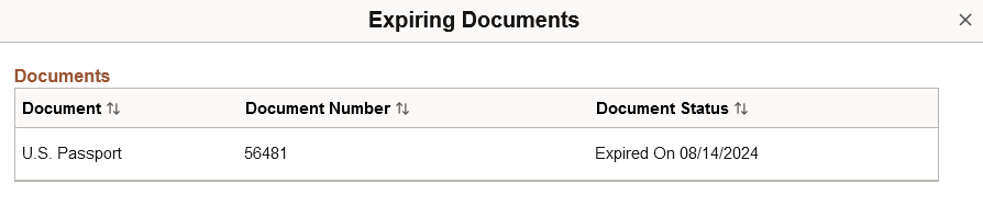Expiring Documents page