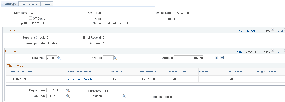 Review Actuals Distribution - Earnings page