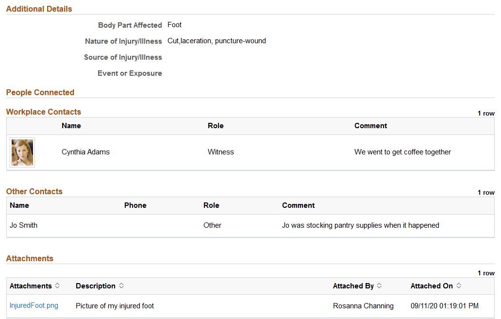 Report Incident - Review and Submit page (2 of 3)