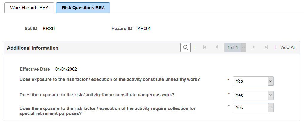 Risk Questions BRA page