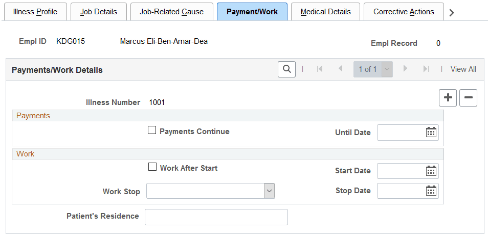 Payment/Work page