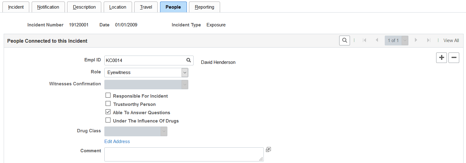 Incident Details - People page (1 of 2)
