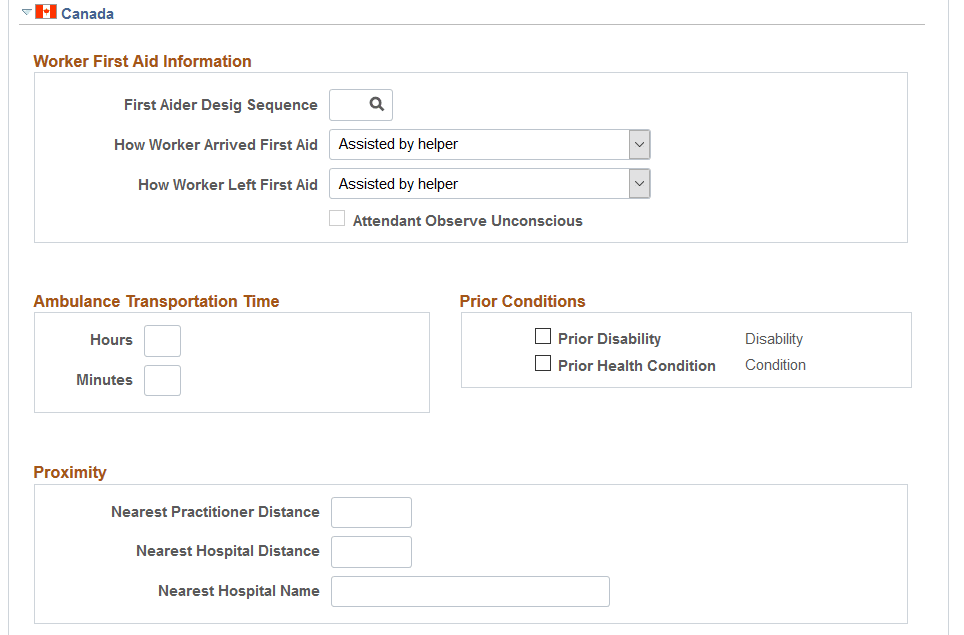 Injury Details - 1st Aid page (2 of 3)