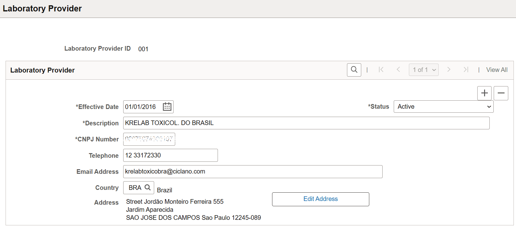 Laboratory Provider page