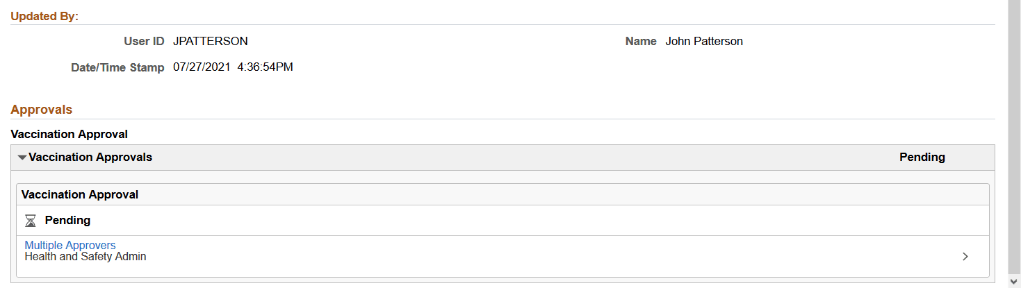Vaccine Details page in read-only mode (2 of 2)