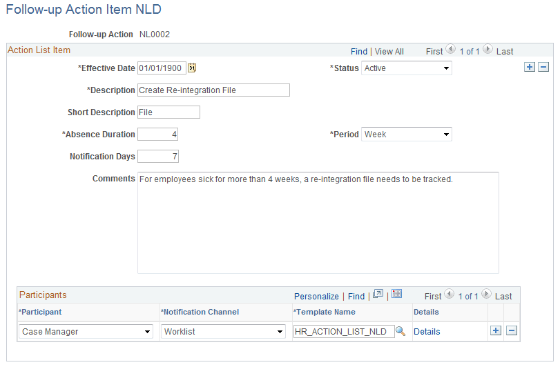 Follow-up Action Item NLD page