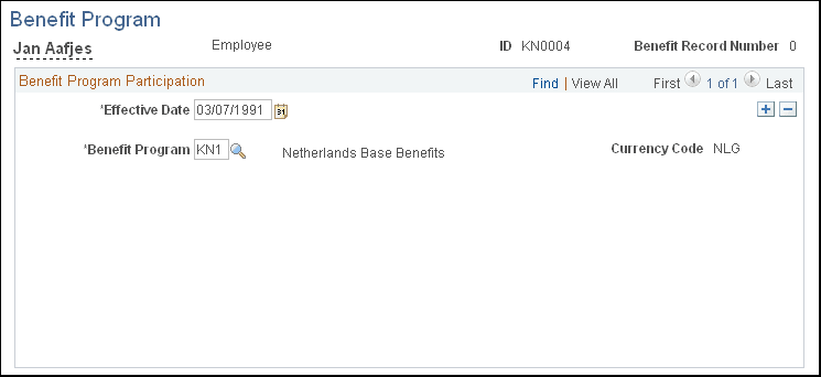 Benefit Program page