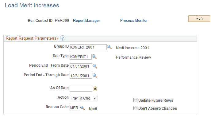 Load Merit Increases page