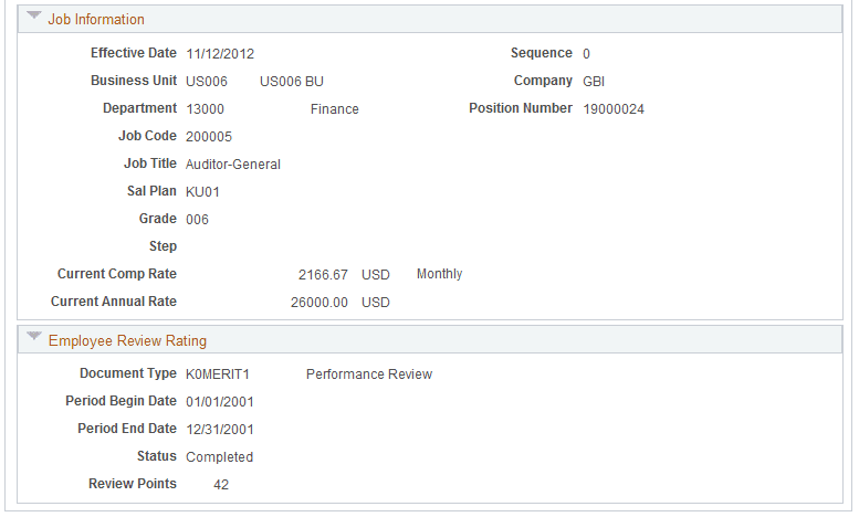 Merit Increase Details page (2 of 2)