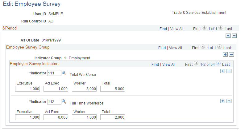 Edit Employee Survey page