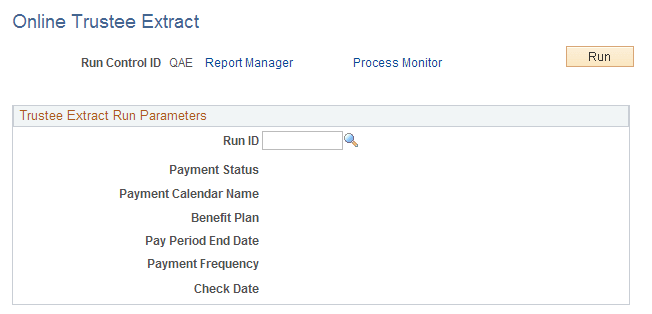 Online Trustee Extract page