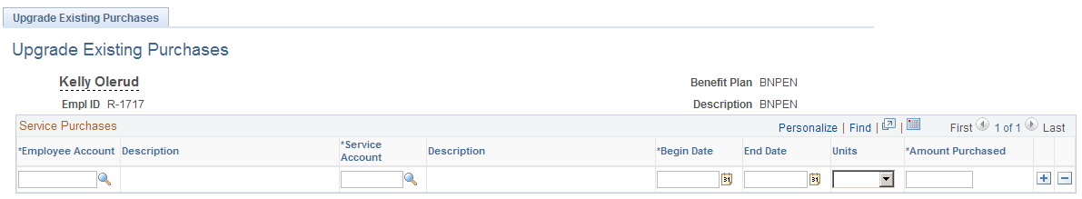 Upgrade Existing Purchases page
