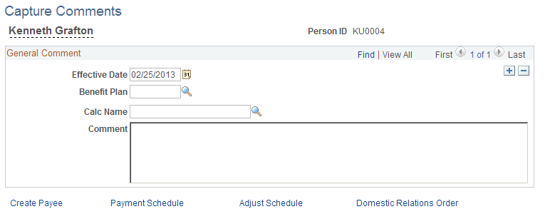 Capture Comments page