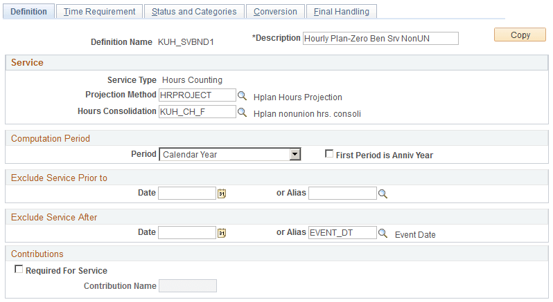 Service-Hours Counting - Definition page