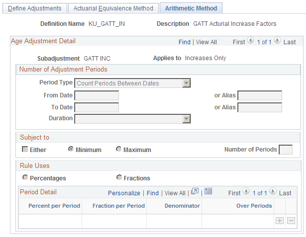 Early/Late Adjustments - Arithmetic Method page