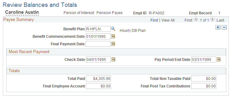 Review Balances and Totals page