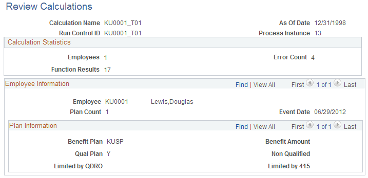 Review Calculations page