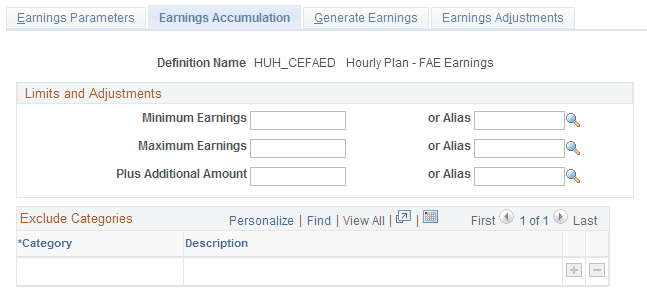 Earnings Accumulation page