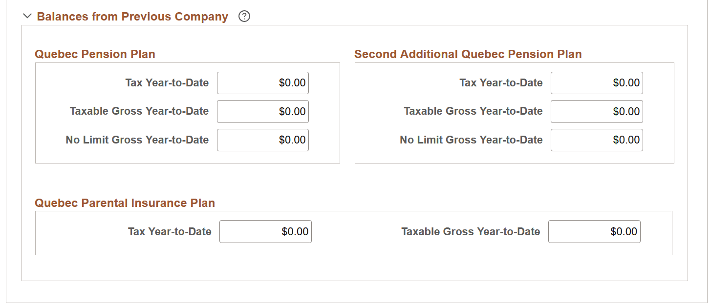 Quebec Income Tax Data page (2 of 2)