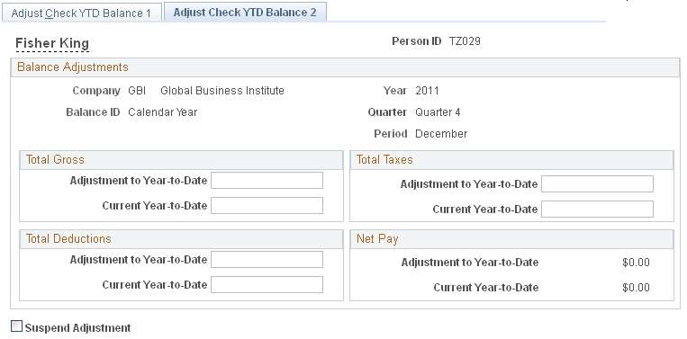 Adjust Check YTD Balance 2 page