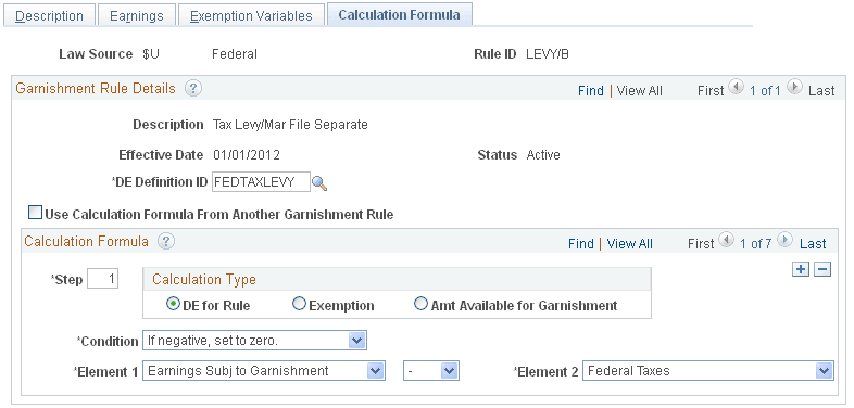 Calculation Formula page