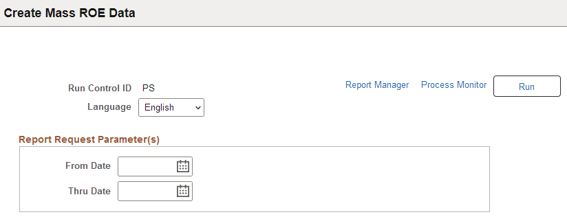 Create Mass ROE Data page